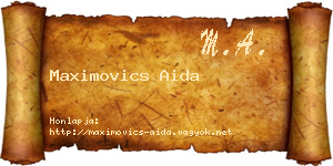 Maximovics Aida névjegykártya